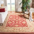 thumbnail image 2 of SAFAVIEH Anatolia Tracy Floral Wool Area Rug, Red/Ivory, 8' x 8' Square, 2 of 10