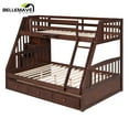thumbnail image 2 of BELLEMAVE Twin over Full Bunk Bed with there drawer, bulid in ladder and storage stairs, Convertible into 2 beds, bunk bed /Wood Bunk Bed for Teens(Espresso), 2 of 11