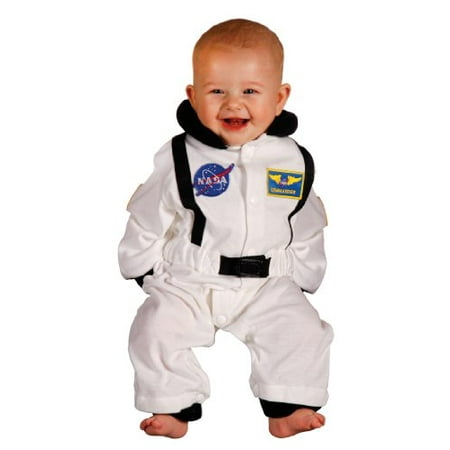 Aeromax Jr. Astronaut Suit With Nasa Patches And Diaper Snaps,White, Size 6/12 Months