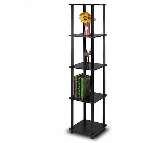 Furinno 99132 Turn-N-Tube 5-Tier No-Tools Corner Square Rack Display Shelf
