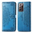 thumbnail image 2 of Galaxy Note 20 Ultra Case, Alltyech PU Leather Mandala Embossed Folding Stand Anti-scratch Folio Flip Credit Cards Slots Wallet Case Cover For Samsung Galaxy Note 20 Ultra, Blue, 2 of 10