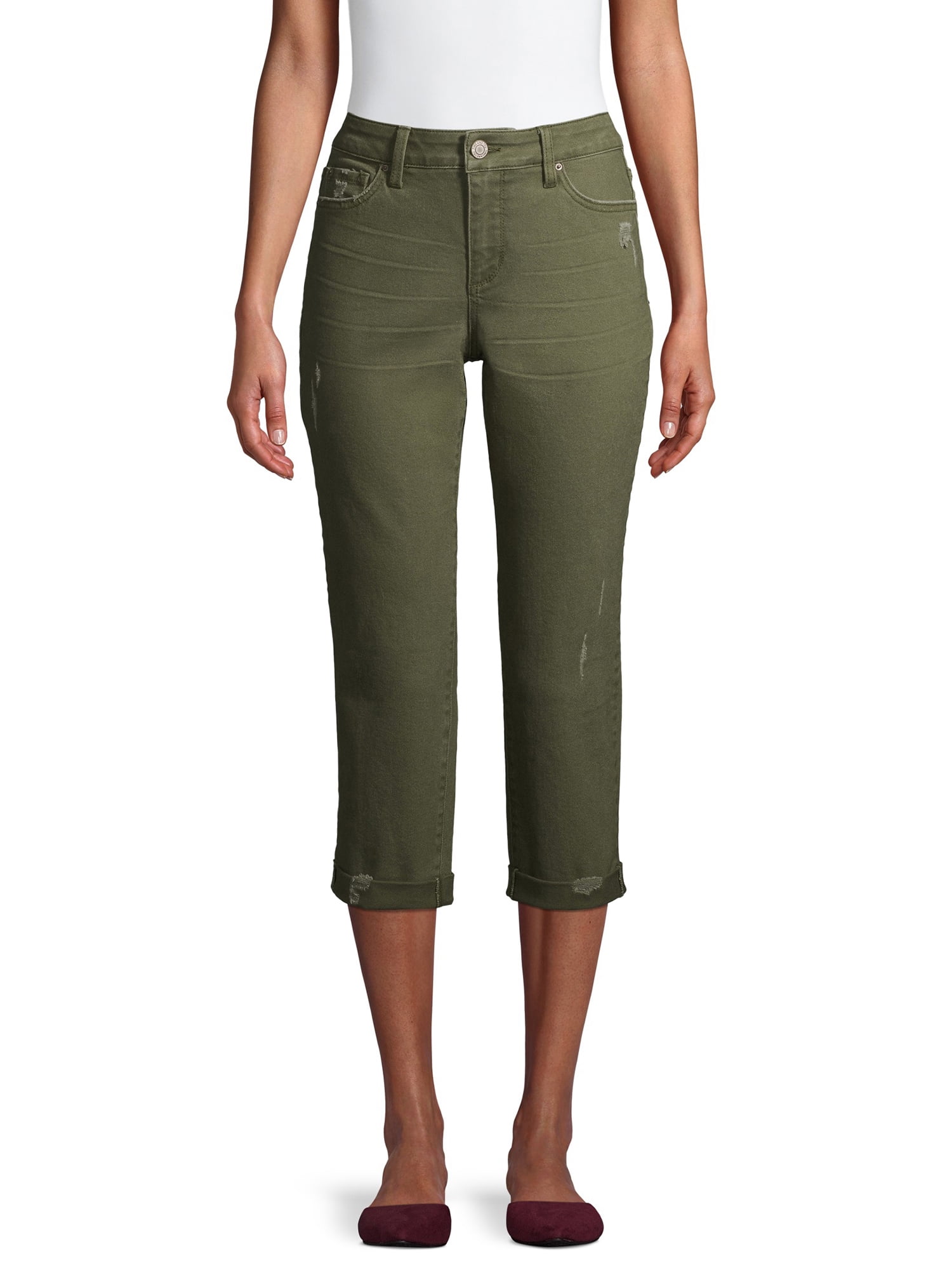 Time and Tru Women's Modern Mid-Rise Capri Pants - Walmart.com