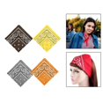 thumbnail image 1 of Bandana Para El Cabello Con Y Para La Cabeza Cuadrada De 22 *22 "unisex Para Niñas De 4 Piezas Hugo Bandana de algodón con estampado de cachemira, 1 of 10