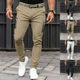 thumbnail image 4 of CENL Mens Slim FIT Stretch Chino Trousers Casual Flat Front Flex Classic Full Pants, 4 of 9