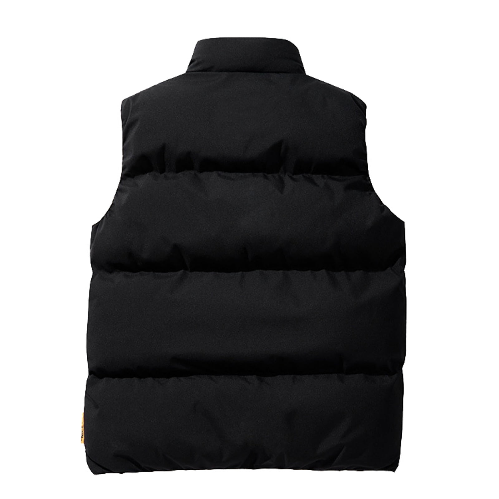 Puffer Vest Jacket for Men Stand Collar Quilted Outerwear Vest Zipper Sleeveless Lightweight Vest Jacket with Pockets Packable Casual Winter Coat for Work Travel Outdoor,Black 3XL