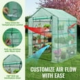 thumbnail image 4 of Greengro Greenhouse, 57 x 57 x 76'' Greenhouses for Outdoors, Durable Green House Kit with Window, Thicken PE Cover, 3 Tiers 8 Shelves, Heavy Duty Walk In Green Houses for Indoor Backyard Outside, 4 of 7