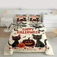 thumbnail image 2 of Manfei Cartoon Cat Kitten Bedding Comforter Set,Happy Halloween Twin Comforter Sets,Pumpkin Spider Webs Bat Bedding Set For Boys,Ultra Soft Home Decor Reversible,2 Pieces, 2 of 8