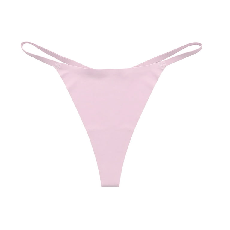 DORKASM Thongs for Women Underwear No Show G-String Low Rise Comfortable  Brief Pink L 