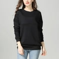 thumbnail image 2 of Olyvenn Deals Women's Nursing Tops Cotton Sweatshirt Long Sleeve Zipper Breastfeeding Shirts Casual Round Neck Pregnancy Tunics Tee Black 10, 2 of 4