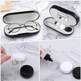 thumbnail image 2 of Contact Lens Case with Mirror Tweezers Remover, Double Eyeglass Case, 2 in 1 Double Sided Portable Contact Lens Box Holder Container Soak Storage Kit Sunglasses Pouch for Men & Women, Black, 2 of 7