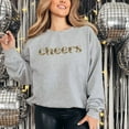 thumbnail image 2 of Cheers New Years Sweatshirt, Retro Font Top, Faux Glitter Shirt, Party Outfit, 2024 Celebration, 2 of 3