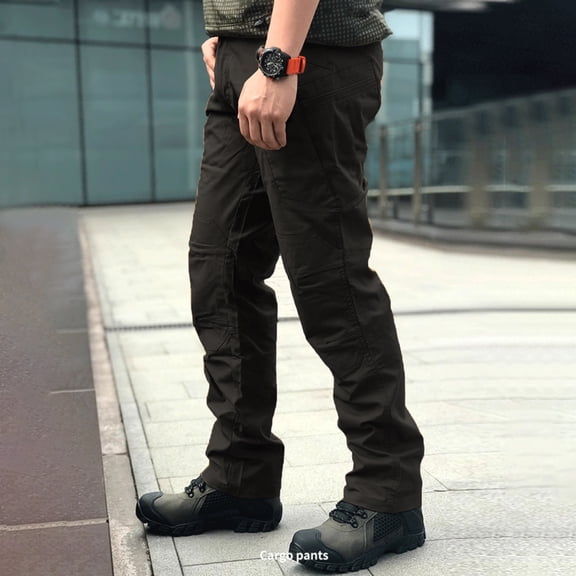 Men’s & Big Men’s Relaxed Fit Polyester Utility Cargo Pants S-XXL, Heavy Duty Durable Multi Pocket Hiking Trousers