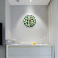 thumbnail image 5 of Yayeee Wall Clock Battery Operated 11.9" Silent Quartz Non-Ticking for Living Room Decor, Green Geometric, 5 of 8