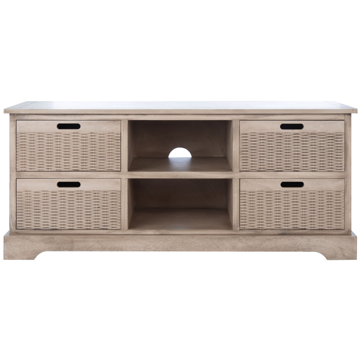 SAFAVIEH Landers Amish 4 Drawer Rectangle Media Stand, Sand (47.3 in. W x 15.8 in. D x 20 in. H)