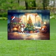 thumbnail image 2 of Merry Christmas Australian Shepherd Santa Hat Xmas Tree Winter Holiday Yard Sign Aussie Dog Lover Gifts Outdoor Home Lawn Garden Porch Decor - 01013, 2 of 5