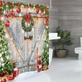 thumbnail image 3 of Rustic Farmhouse Christmas Shower Curtain, Winter Snowflake Wood Barn Door Xmas Shower Curtains for Bathroom, Merry Christmas Shower Curtain Set with 12 Hooks, 72X72in, 3 of 5