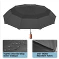 thumbnail image 5 of 55 Inch Automatic Open Golf Umbrella, Oversize Windproof Waterproof Large Double Canopy Vented 10 Ribs Folding Travel Umbrella, UPF 50+ UV Protection Sun Compact Umbrellas for Women Men, 5 of 9