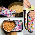 thumbnail image 5 of Yayeee Oven Mitts and Pot Holder Set of 2 Heat Resistant Kitchen Gloves Baking Hot Pad, Light Colorful Circles, 5 of 5