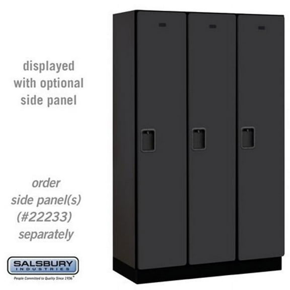 Salsbury  15 in. Wide Single Tier Designer Wood Locker with 3 Wide - Black - 6 ft. x 18 in.