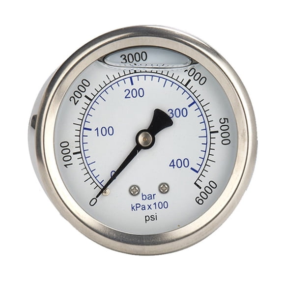Lanfini M14x1.5 Thread Pressure Washer Pressure Gauge 0-400 Bar 6000 Psi Metal D2.5inch