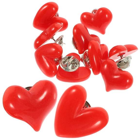 UEETEK 12Pcs Brooch for Clothes Red Heart Pins Minimalist Style Accessory for Women