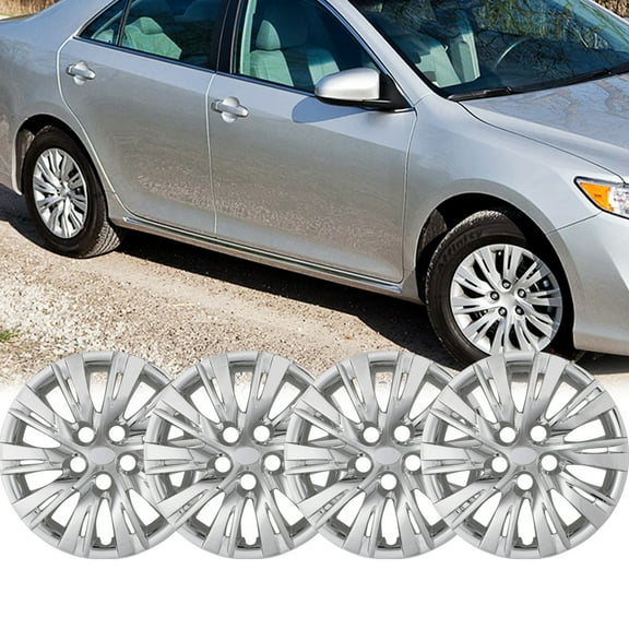 (Set of 4)16 inch Hubcaps for Toyota Camry/Toyota Camry Hybrid 2012 2013 2014,Wheel Rim Hub Cap Replacement,ABS PC Material,Chrome
