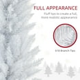 thumbnail image 3 of HOMCOM 8' Tall Pre-Lit Slim Noble Fir Artificial Christmas Tree with 300 Warm White LED Lights and 618 Tips, for Christmas Decoration, White, 3 of 6