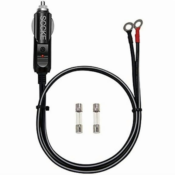 Heavy-Duty 14AWG 20A Male Plug Cigarette Lighter Adapter Power Supply Cord with 2ft / 0.6m 14 AWG Cable Wire for Car Inverter Air Pump Electric Cup and DIY