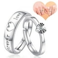 thumbnail image 1 of 1 Pair Couple Ring Creative Adjustable Finger Ring Promise Ring Wedding Ring, 1 of 10