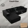 thumbnail image 4 of Vcatnet 106'' Modular Sectional Sofa Couch Corduroy L Shaped Modern Minimalist Couches for Living Room, Black, 4 of 11
