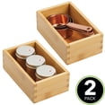 thumbnail image 2 of mDesign Wood Bamboo Kitchen Storage Bin Container Crate Box, 2 Pack, Natural/Tan, 2 of 9