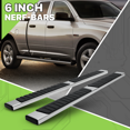 thumbnail image 2 of Magshion 1 Pair Chrome 6" Side Step Running Board Nerf Bar for 2009-2018 RAM 1500, 2019-2022 RAM 1500 Classic, 2010-2022 RAM 2500/3500, Crew Cab Models Only, 2 of 9
