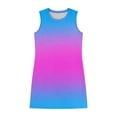 thumbnail image 6 of Gradient Dresses for Women Crew Neck Sleeveless Mini Dress with Side Slit Lightweight Basic Casual Dresses Wrinkle-Free 2026 Summer Beach Travel Vacation Short Sundress, 6 of 6