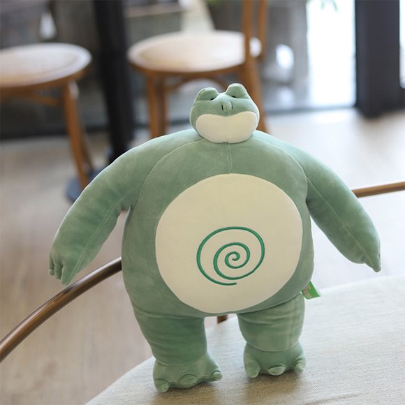 mmirethe Petit Oreiller Ours en Peluche Petites Têtes Grand Corps Muscle Raton Laveur Jouet Câlin Doux pour la Peau Coussins Cadeaux Grenouille 45CM