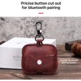 thumbnail image 5 of Funda para auriculares de piel auténtica color café, compatible con AirPods Pro, funda de viaje de piel suave y duradera con llavero, 5 of 5