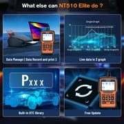 Foxwell NT510 Elite Car Scanner Bidirectional Control Test Diagnostic Tool OBDII Code Reader OBD2 Scanner Full System Full Maintenance Reset Automotive Scanner for All Cars EOBD OBD Scanner,Benz