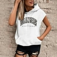 thumbnail image 2 of WEIYLL Womens Tops Plus Size Letter Print Hooded Sweat Short Sleeve Loose White Blouse Sizes M, 2 of 4