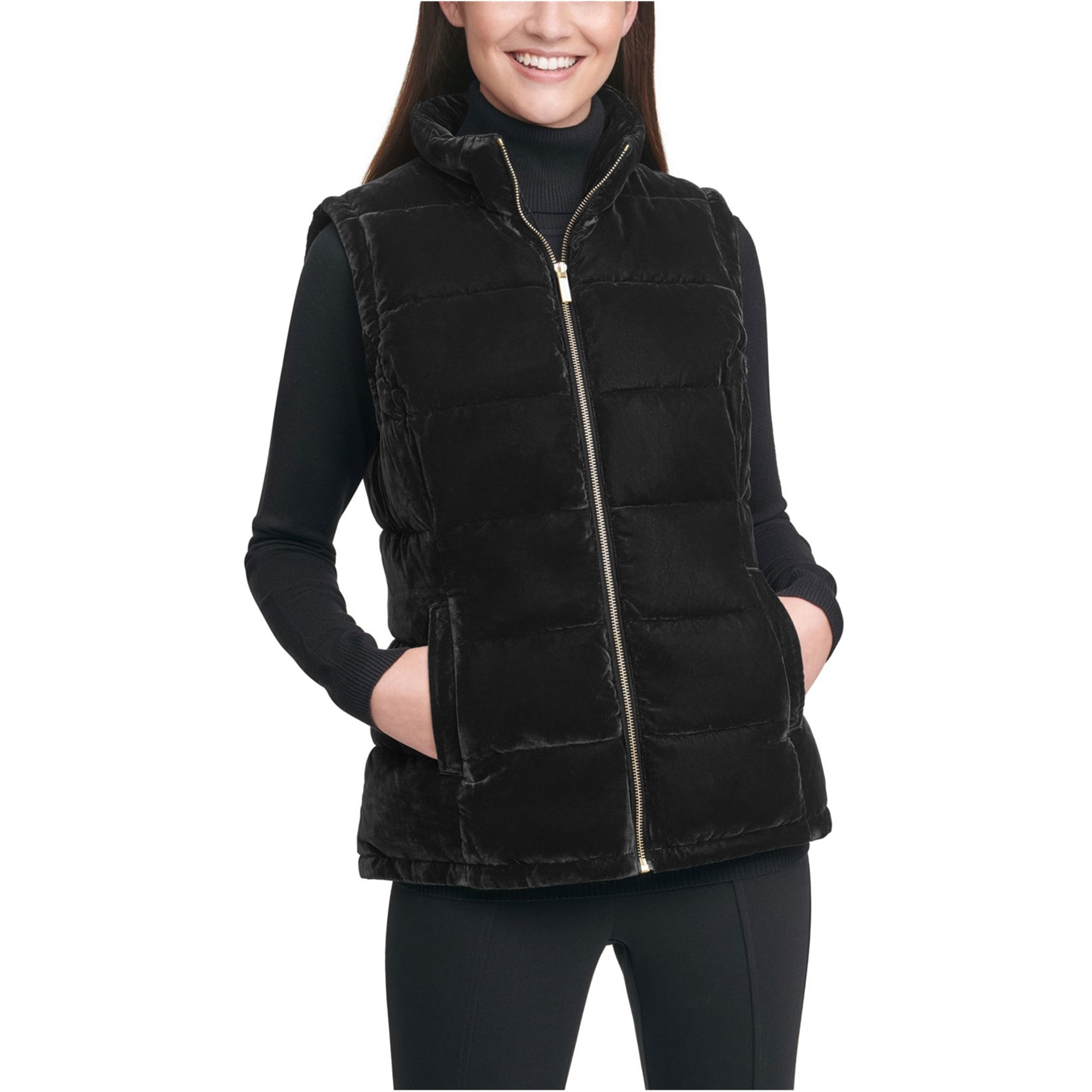 Chaleco de terciopelo Calvin Klein para mujer negro mediano