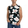 thumbnail image 3 of Uemuo Lilies Flowers Pattern Men's Sleeveless T-Shirt,Muscle Athletic Tank Top, Moisture-wicking Quick-dry Breathable Classic Tee Top for Gym Run Outdoor Sports-Medium, 3 of 8