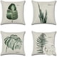 thumbnail image 1 of Fundas de cojín decorativas de 45 x 45 cm con diseño de hojas verdes, para jardín, patio, sofá o banco, juego de 4, 1 of 3