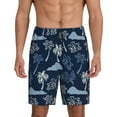 thumbnail image 2 of Picia Hawaii Palms Pajama Shorts for Men, Men's Pajama Bottoms, Sleepwear,Short Pajama Pants-Medium, 2 of 9
