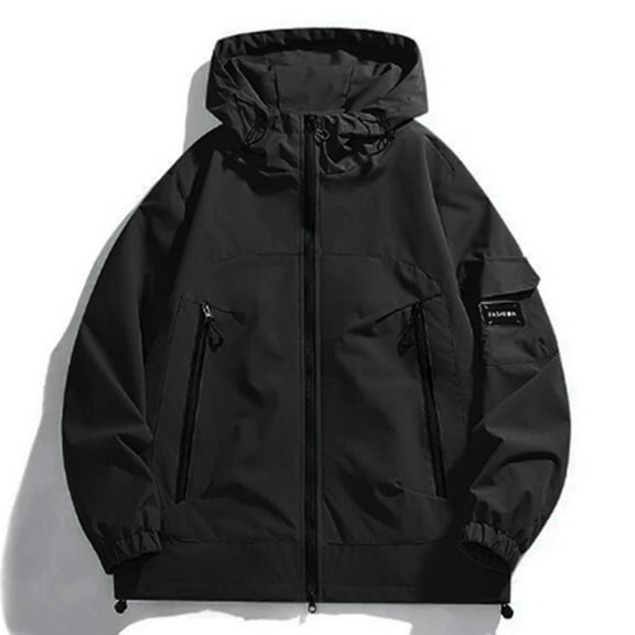 JIAYUE Womens Outerwear Ski Jackets Coats Solid Color Long Sleeve Relaxed Fit Zipper Windbreaker Hooded with Pockets For Women Classic Design