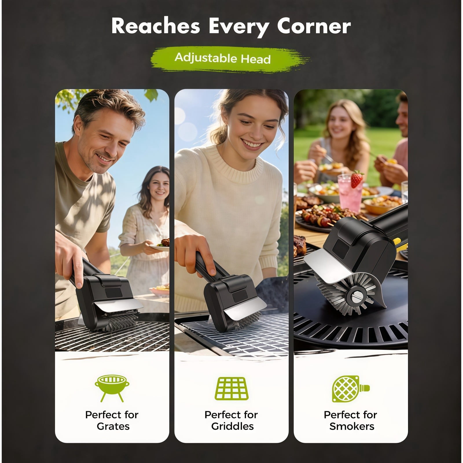 Cordless Electric Grill Brush With A Screwdriver Rechargeable Grill Cleaner With Gloves Cleaning Brush With Data Cable For Outdoor Barbecue(Black-10X20)