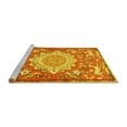 thumbnail image 2 of Ahgly Company Machine Washable Indoor Round Animal Yellow Traditional Area Rugs, 4' Round, 2 of 4