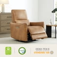 thumbnail image 5 of CHITA Power Recliner Swivel Glider Rocker Nursery Chair with USB for Living Room, Faux Leather in Cognac Brown, 5 of 20