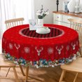thumbnail image 5 of Winter Christmas Reindeer Gift Box Round Tablecloth,60 Inch,Washable Decorative Table Cover for Winter Gathering, 5 of 6