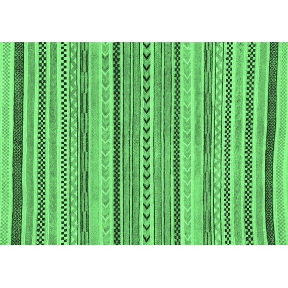 Ahgly Company Indoor Rectangle Abstract Emerald Green Modern Area Rugs, 4' x 6'