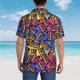 thumbnail image 4 of Balery Vintage Audio Cassettes Camisas hawaianas de manga corta para hombre, camisas playeras de corte holgado, camisas de vacaciones con botones,Small, 4 of 7