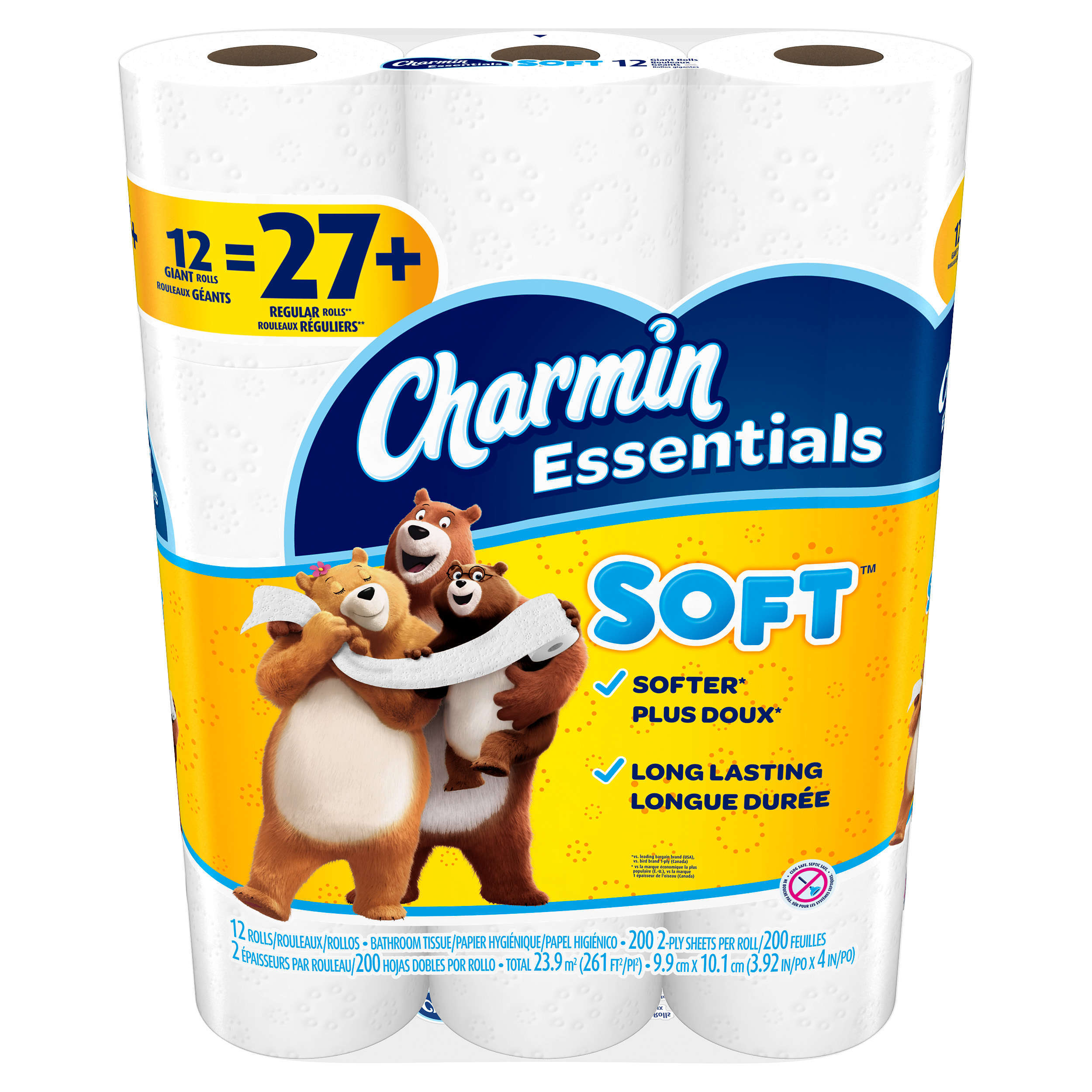 Charmin Essentials Soft Toilet Paper, 12 Giant Rolls