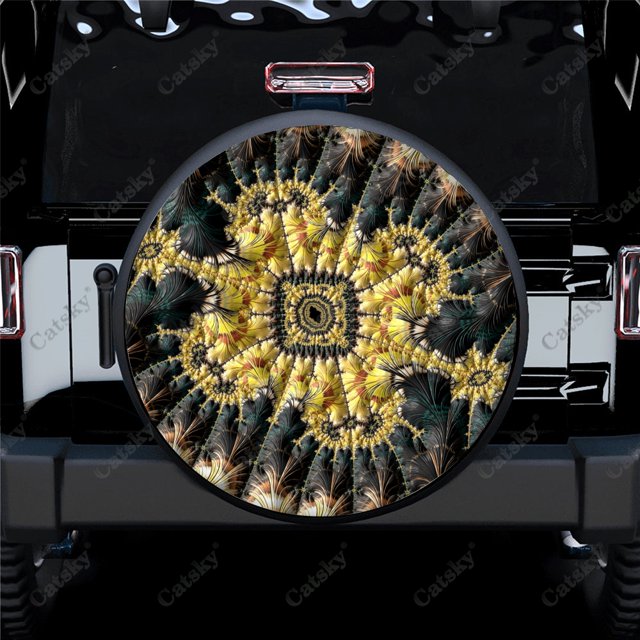 Metal Multicolor Corals Print Spare Tire Cover Waterproof Tire Wheel Protector for Car Truck SUV Camper Trailer Rv 14"-17"